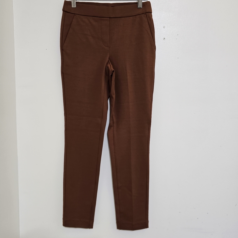 JULES & LEOPOLD size XS Pull‎ On Stretch Pants Button Back Pockets Copper Brown